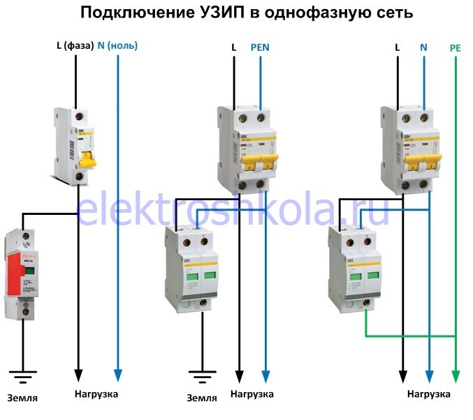 узип схема подключения 220в